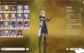 Conta Genshin AR42 keqing + Mona + Albedo e duas armas 5*