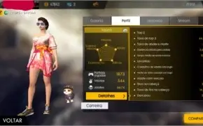 Conta free fire, level 55, kda 5.02 com passes raros
