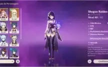 Raiden Shogun + Báculo + Espinha + Keqing