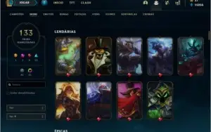 Conta DIAMANTE 4 Nas duas filas, 133 skins e 145 champs