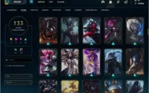 Conta DIAMANTE 4 Nas duas filas, 133 skins e 145 champs