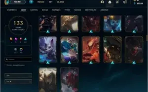 Conta DIAMANTE 4 Nas duas filas, 133 skins e 145 champs