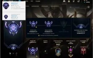 Conta DIAMANTE 4 Nas duas filas, 133 skins e 145 champs