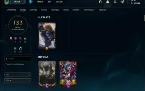 Conta DIAMANTE 4 Nas duas filas, 133 skins e 145 champs