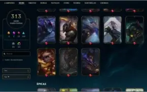 CONTA LEAGUE OF LEGENDS D4 -> 313 SKINS <-