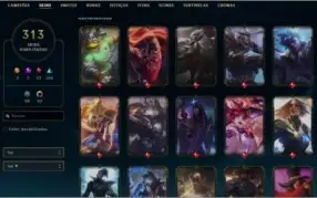 CONTA LEAGUE OF LEGENDS D4 -> 313 SKINS <-