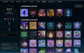 CONTA LEAGUE OF LEGENDS D4 -> 313 SKINS <-