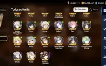 Conta de epic seven com 6 ML+ 27 k de skystones+ 950 folhas