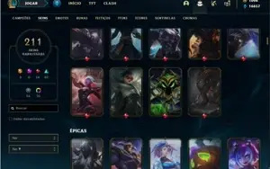 Conta prata 2 com 133 Champs e 211 Skins + 5 Vitoriosas