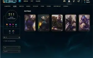 Conta prata 2 com 133 Champs e 211 Skins + 5 Vitoriosas