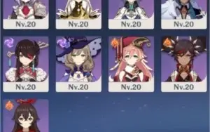 Conta Ar40 ganyu+Zhongli+Armas Tier5 Amos e harpa celestial