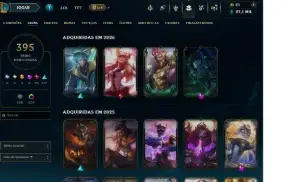 Conta LOL, 395 Skins, Todos Champs, Platina 3