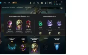 Conta LOL, 395 Skins, Todos Champs, Platina 3