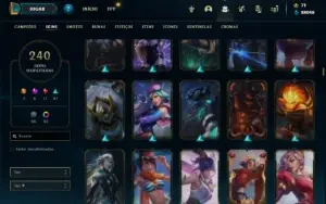 Conta bronze 1 com TODOS os champs e 240 Skins ( MAIN TOP )