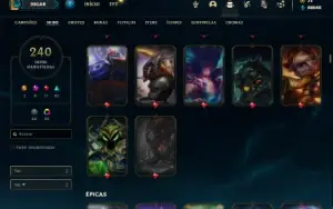 Conta bronze 1 com TODOS os champs e 240 Skins ( MAIN TOP )
