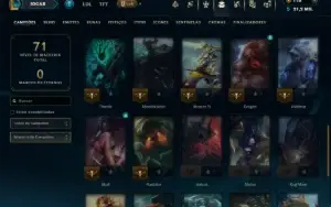Unranked com 40 Champs e 22 Skins