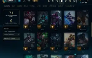 Unranked com 40 Champs e 22 Skins
