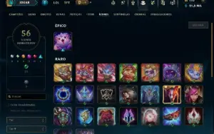 Unranked com 40 Champs e 22 Skins