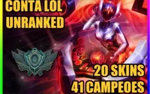CONTA LOL 🌟 UNRANKED 🌟 20 SKINS 🌟 41 CAMPEOES