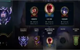 Conta League of Legends DIAMANTE 1 Várias Skins