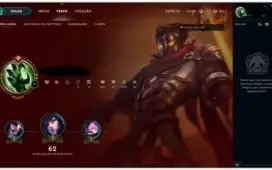 CONTA LEAGUE OF LEGENDS BR - 37 SKINS COM RAMMUS REI