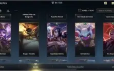 Conta wild Rift 4 passes de elite e 21 skins