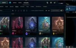 Conta LoL all champ, 32 skins, 5 paginas runas, 29 emots