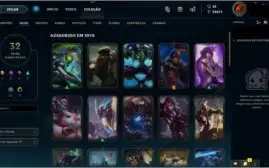 Conta LoL all champ, 32 skins, 5 paginas runas, 29 emots