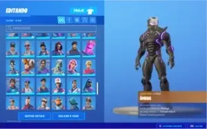 conta de fortnite 204 skins com renegade e caveirao roxo