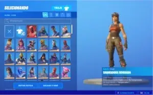 conta de fortnite 204 skins com renegade e caveirao roxo