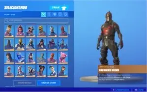 conta de fortnite 204 skins com renegade e caveirao roxo