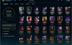 Conta diamante 5 101 campeoes 137 skins
