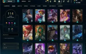 Bronze 2 com TODOS os champs e 114 Skins ( 2 Prestigios )