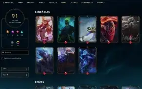 CONTA DE LOL SKIN MITICA DARIUS NOVA TEMIVEL, COM 91 SKINS..