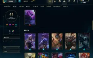 Unranked com 110 Champs e 45 Skins ( MID / SUP )