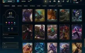 Unranked com 110 Champs e 45 Skins ( MID / SUP )