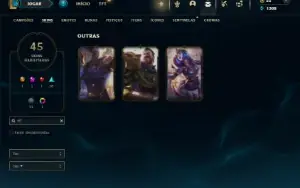 Unranked com 110 Champs e 45 Skins ( MID / SUP )
