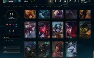 Unranked com 110 Champs e 45 Skins ( MID / SUP )