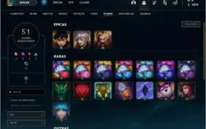 Conta ouro 4 com com 5 skins e 24 champs