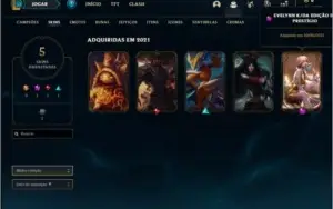 Conta ouro 4 com com 5 skins e 24 champs