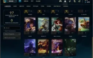 Conta ouro 4 com com 5 skins e 24 champs
