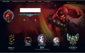 CONTA PLATINA, 121 SKINS, 10 GEMAS