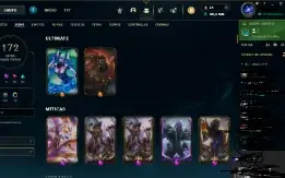 Conta League of Legends LV 423 (172Skins,Ouro I)