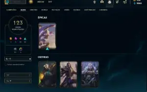 Platina 3 com TODOS os champs e 123 Skins ( MAIN SUP )