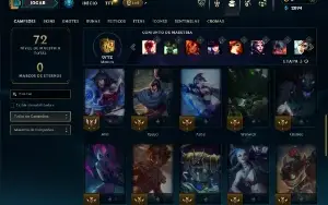 Unranked com 31 Champs e 12 Skins