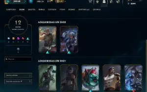 Unranked com 31 Champs e 12 Skins