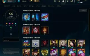 Unranked com 31 Champs e 12 Skins