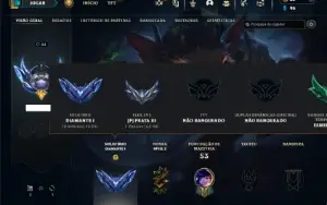 Diamante 1 com 55 Champs e 16 Skins + 4 Espolios