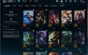 Conta prata 4 com 10 skins e 20 champs