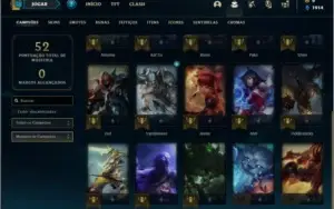 Conta prata 4 com 10 skins e 20 champs